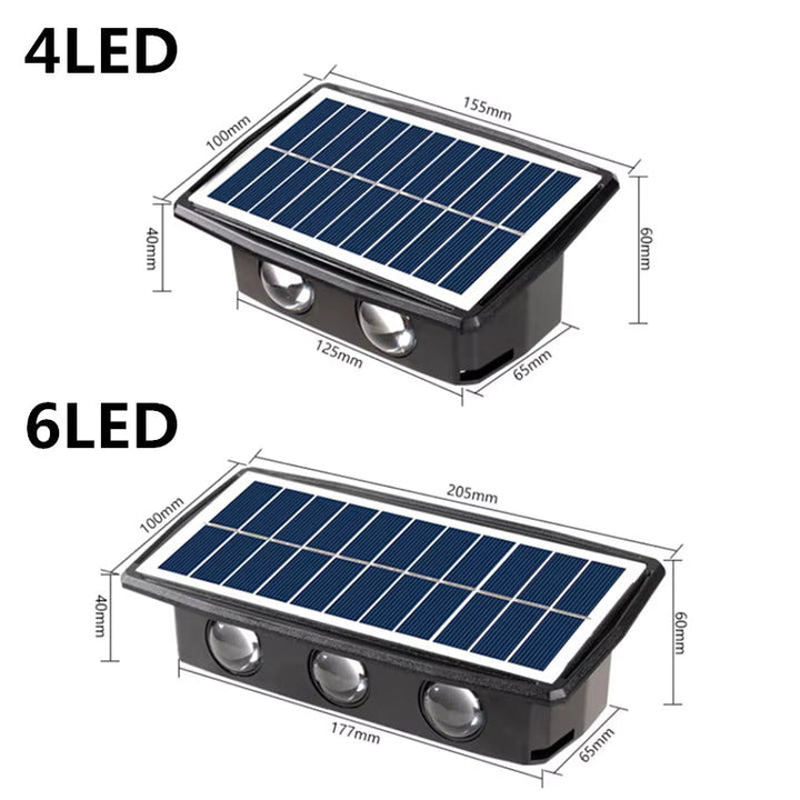 Vegglykt Utendørs Sol LED Varm Hvit Luvikno