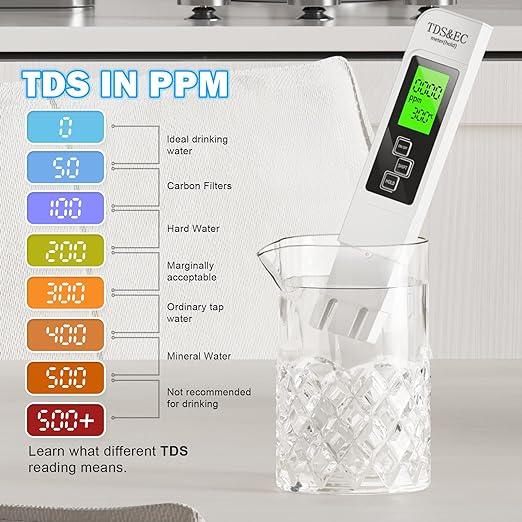 TDS Meter 3-i-1 Digital Vannkvalitet Tester | Luvikno