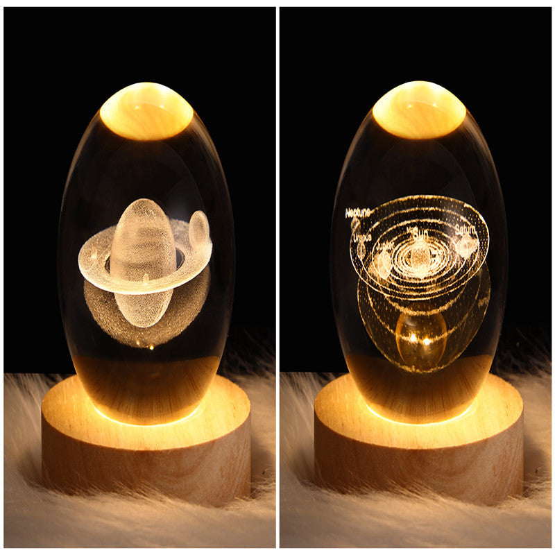 3D Galaxy Crystal Ball LED Nattlys | Luvikno