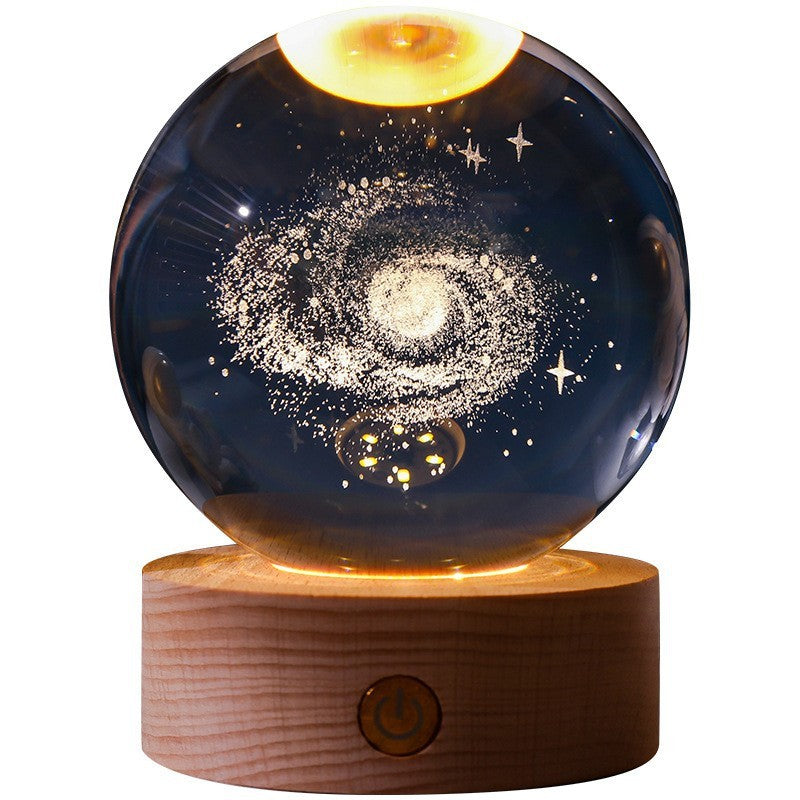 CrystalLight - 3D Krystall Nattlampe med LED-belysning | Ambient Belysning for Soverom eller Stue | Luvikno