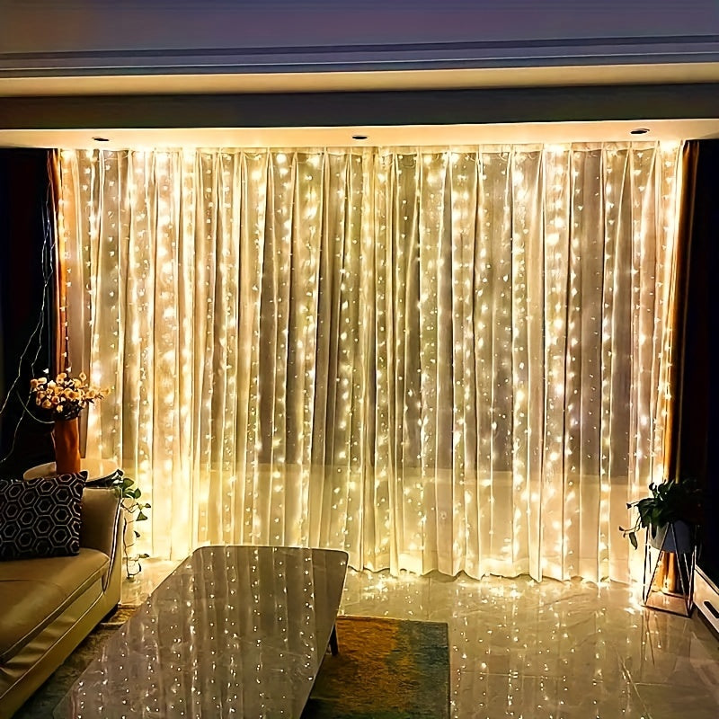 Fairy Lights Curtain Varm Hvit LED USB Sett Luvikno