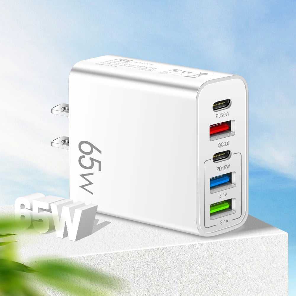 Multi Port Adapter 65W Hurtiglader - US Standard | Luvikno