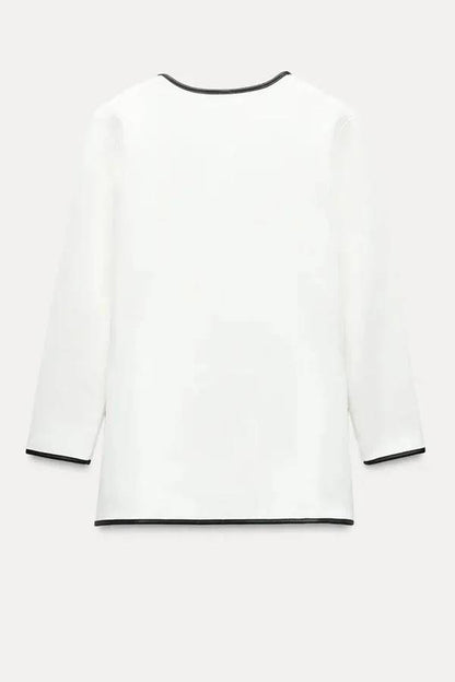 Luvik | Mahdollisuuteni Kontrastikuvio Kultanappi Pitkähihainen Huoleton Takki