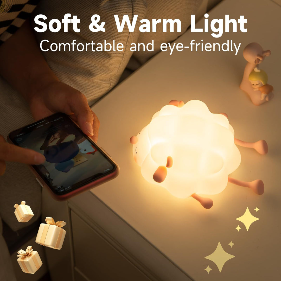 Oppladbar sau nattlampe med timer og dimmer | Luvikno