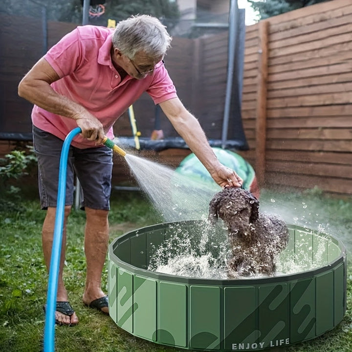 Luvikno | PawLuna Sammenleggbar Hundebad laget av PVC | 80 cm Ø | Robust & Portabel | Perfekt for Sommer & Hage