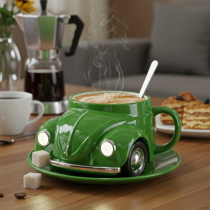 RetroAuto Keramikkopp – Unik 3D-design for kaffe og te | Luvikno