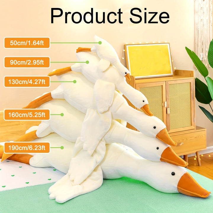 Soft White Duck Plush Toy - Large Swan/Gander Toy, Fluffy Floor Mat for Nursery and Home Decor | Luvikno