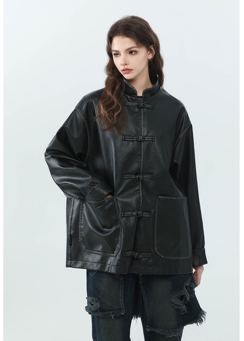 Luvik | Pystykaulus PU Nahkatakki