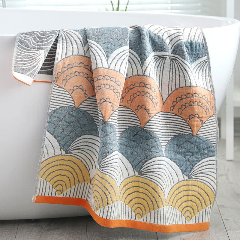 Skallprint Jacquard Bomull Håndkle 70x140cm | Luvikno