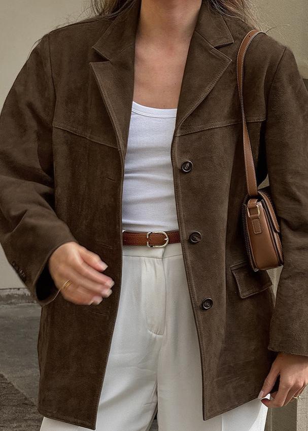 Luvik | Sametti keinoturkki takki retro-kääntökauluksella