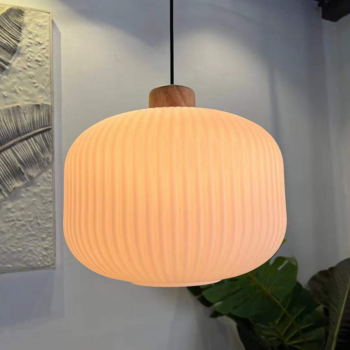 Luvikno | VintageLight - Stilig tre- og glasspendellampe