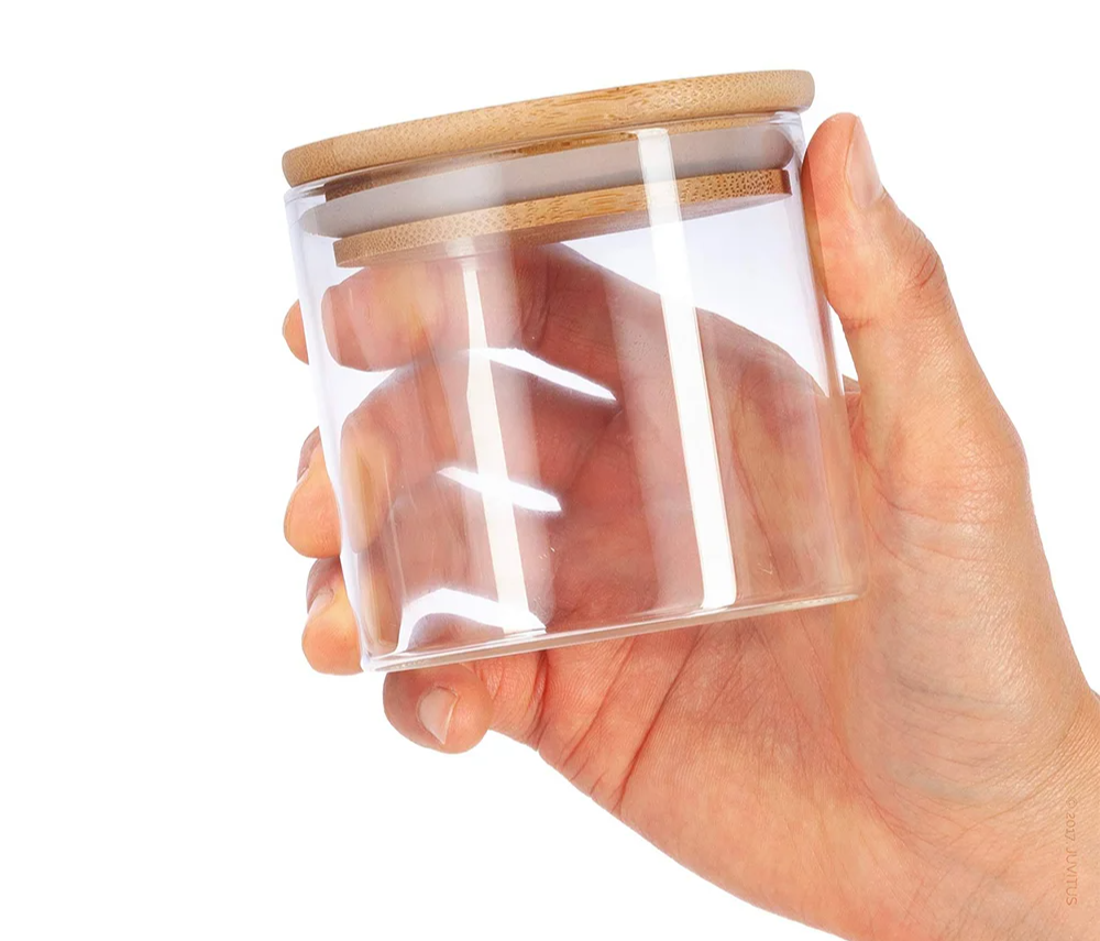 PureVorrat Glass Container Set – Oppbevaringskrukker med Trellokk | Tett og Stilfull | Moderne Kjøkkenoppbevaring | Luvikno