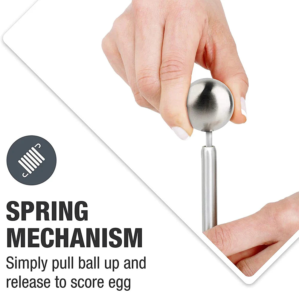Egg Cracker Topper Sett Rustfritt Stål Myk Hard Kokt Egg Åpner Sett | Luvikno