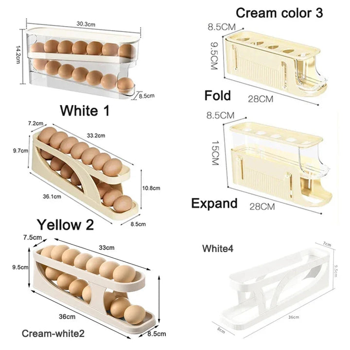 Egglagringsboks Automatisk Rullende Eggholder Egglagringsstativ | Luvikno