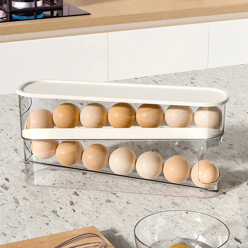 Egglagringsboks Automatisk Rullende Eggholder Egglagringsstativ | Luvikno