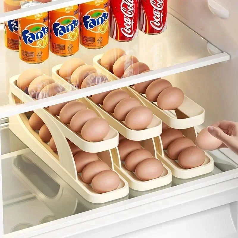 Egglagringsboks Automatisk Rullende Eggholder Egglagringsstativ | Luvikno
