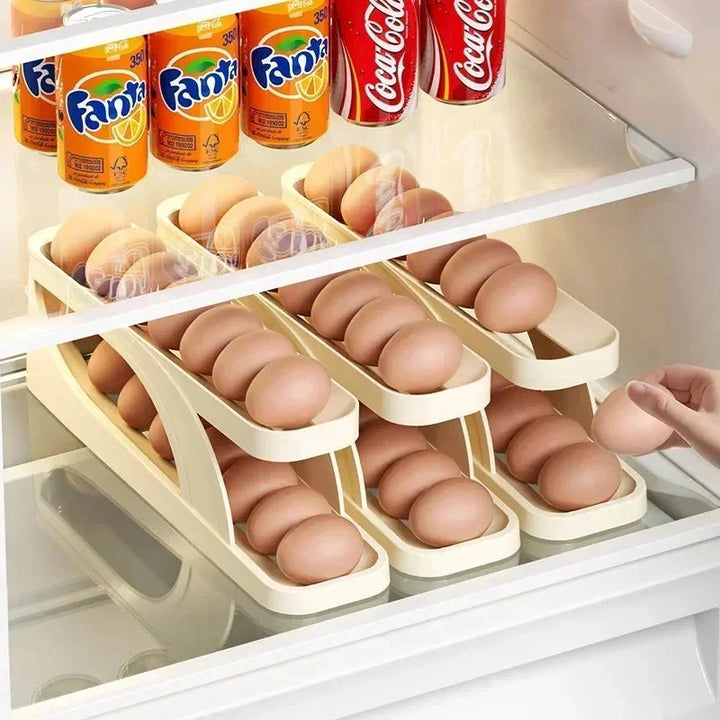 Egglagringsboks Automatisk Rullende Eggholder Egglagringsstativ | Luvikno