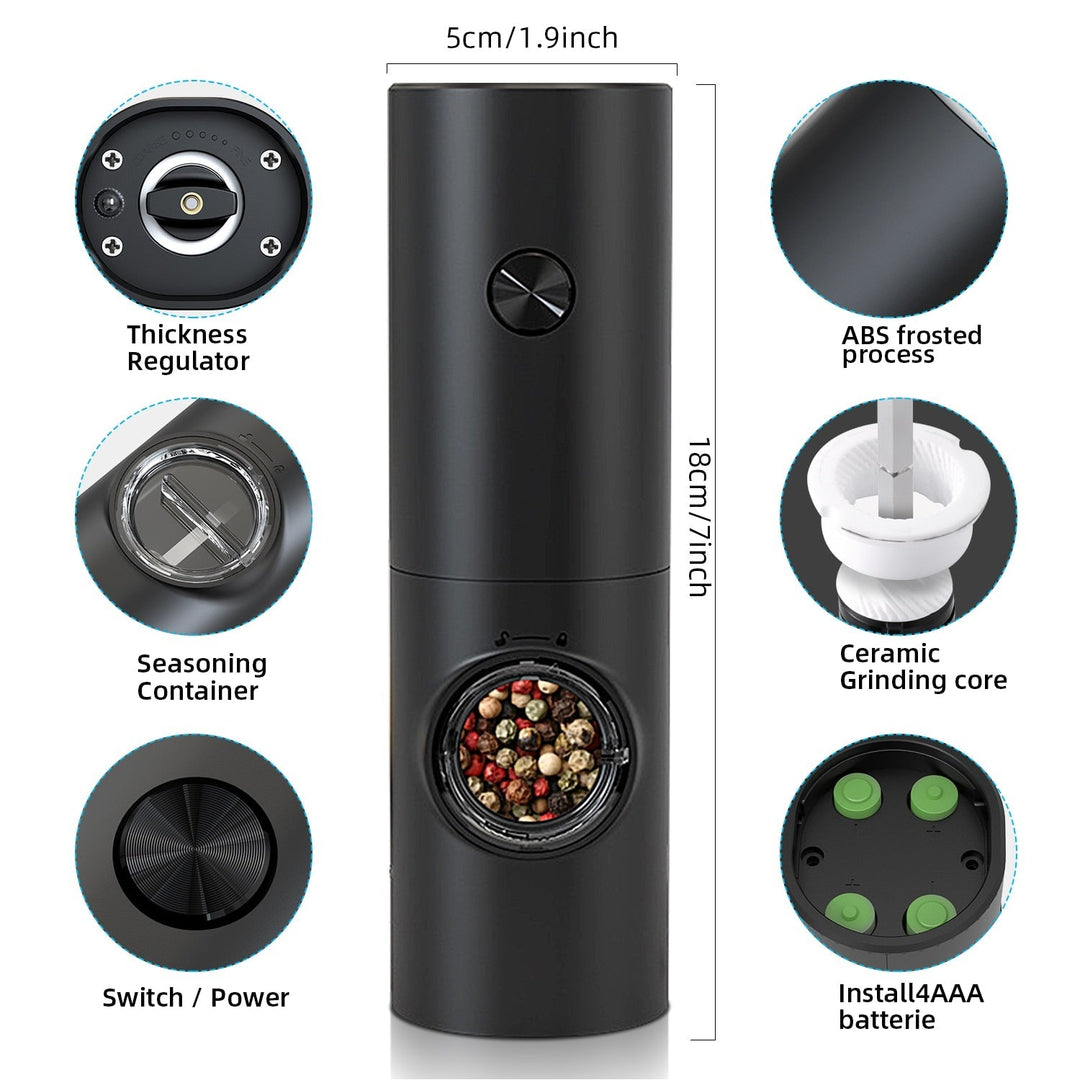 Elektrisk automatisk kvern for pepper og salt med LED-lys | Luvikno