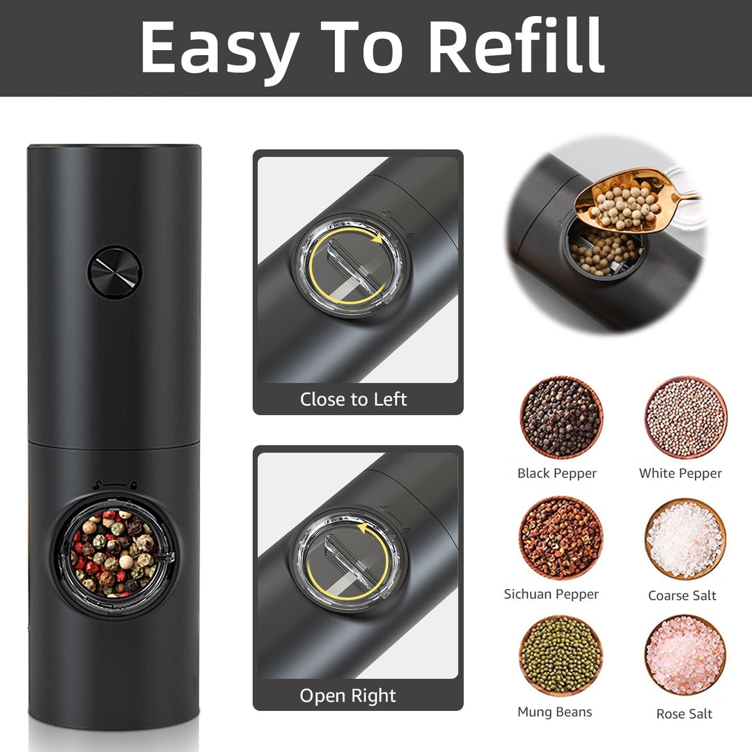Elektrisk automatisk kvern for pepper og salt med LED-lys | Luvikno