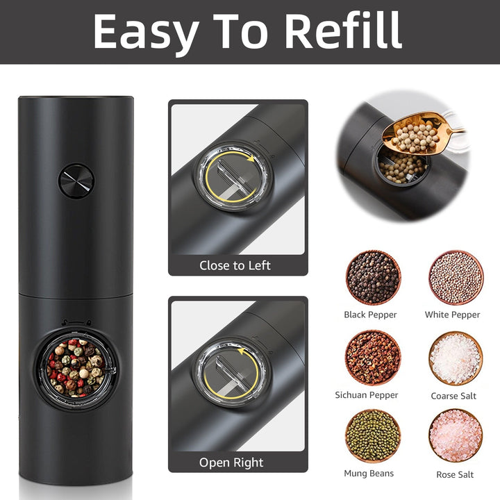 Elektrisk automatisk kvern for pepper og salt med LED-lys | Luvikno
