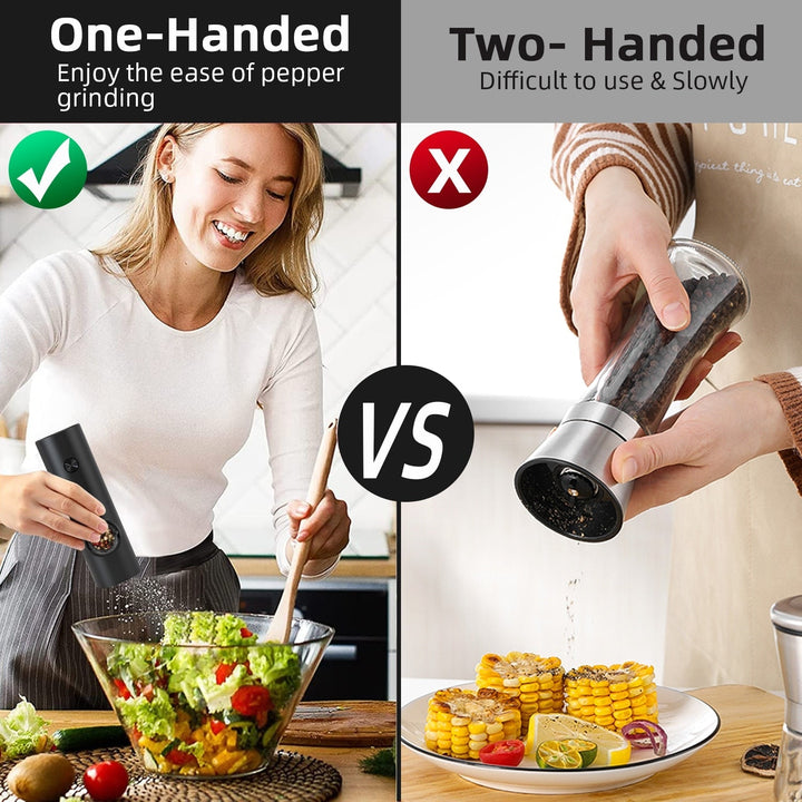 Elektrisk automatisk kvern for pepper og salt med LED-lys | Luvikno