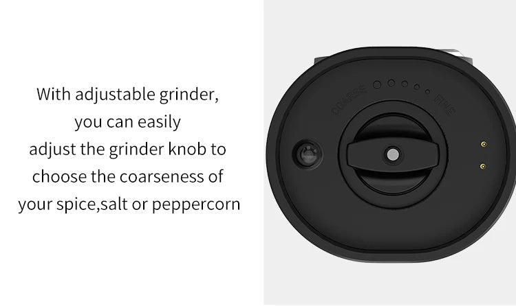 Elektrisk salt pepperkvern sett USB oppladbar automatisk krydderkvern | Luvikno