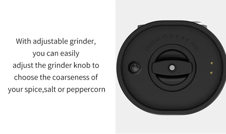 Elektrisk salt pepperkvernsett USB-oppladbar automatisk krydderkvern | Luvikno