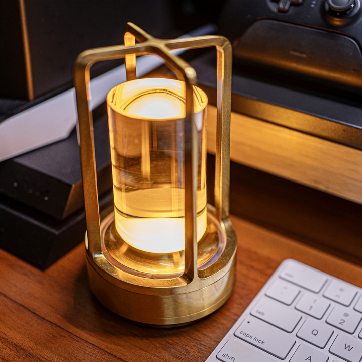 Bordlampe med krystallglass ambient lys Luvikno