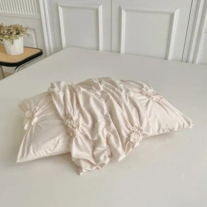 Teppel Plisserte Mikrofiber Sengetøy Sett Luvikno
