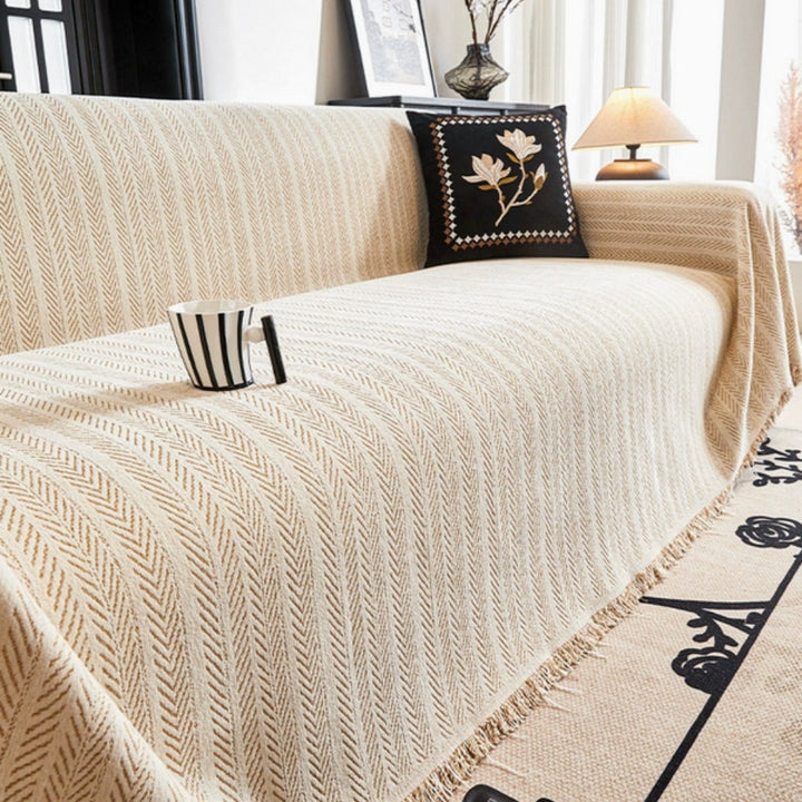 Moderne Herringbone Chenille Sofa Deksel Luvikno