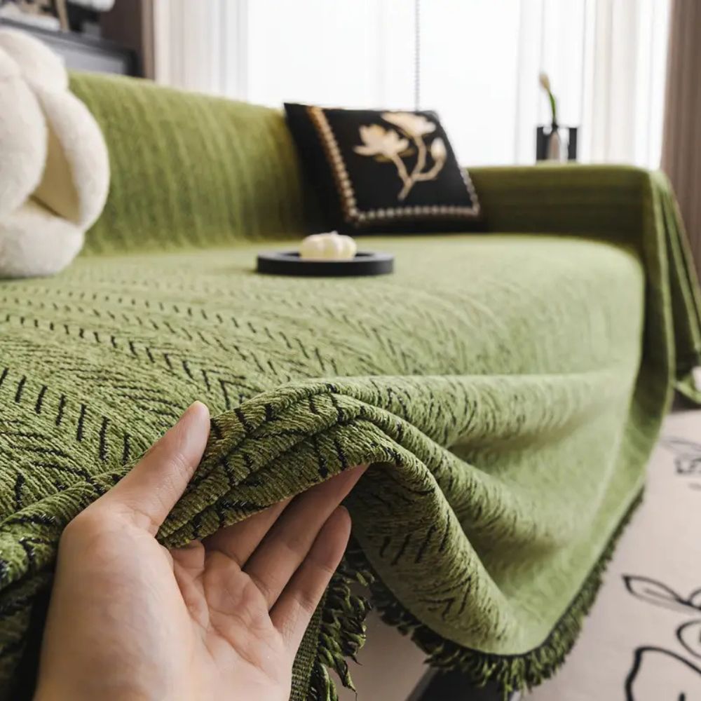 Moderne Herringbone Chenille Sofa Deksel Luvikno