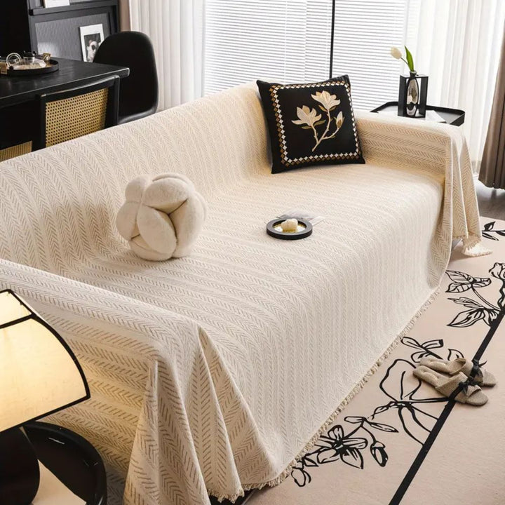 Moderne Herringbone Chenille Sofa Deksel Luvikno