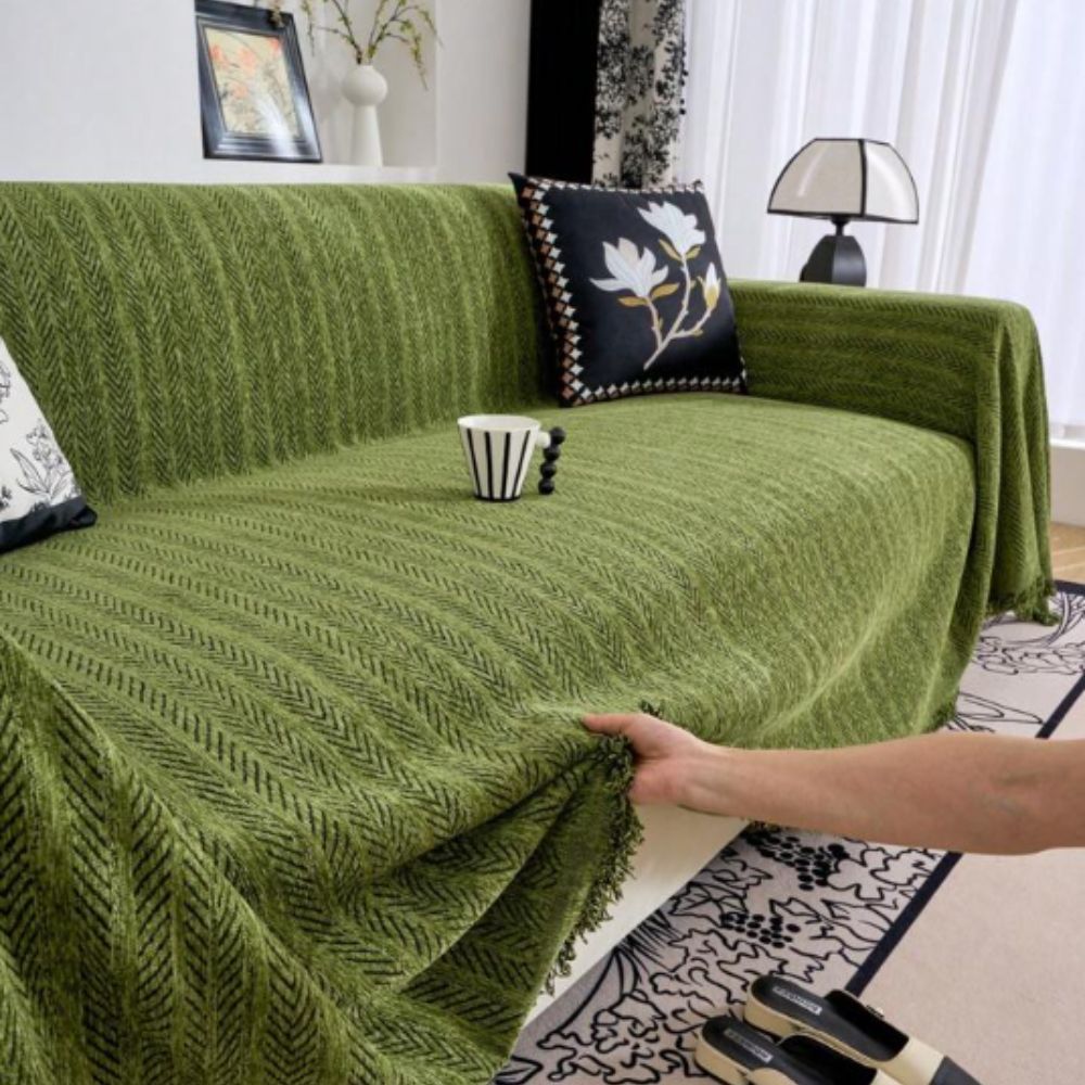 Moderne Herringbone Chenille Sofa Deksel Luvikno