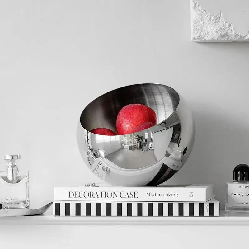 Elegant rustfritt stål fruktskål - Moderne miljøvennlig design | Luvikno