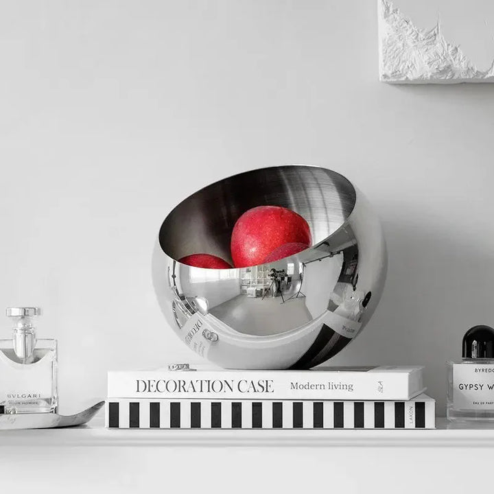 Elegant rustfritt stål fruktskål - Moderne miljøvennlig design | Luvikno