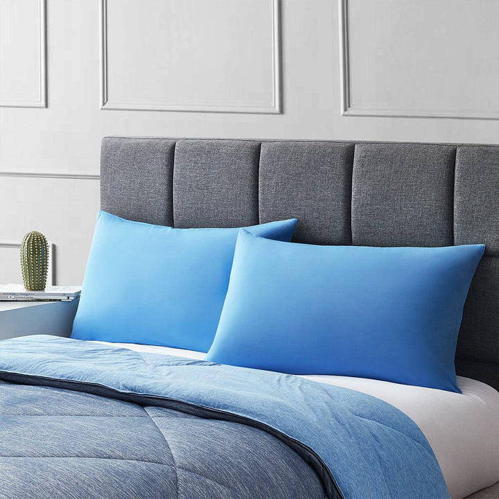 2-Pack Premium Silky Super Cooling Blue Pillowcases – Extreme Q-Max 0.5 | Luvikno