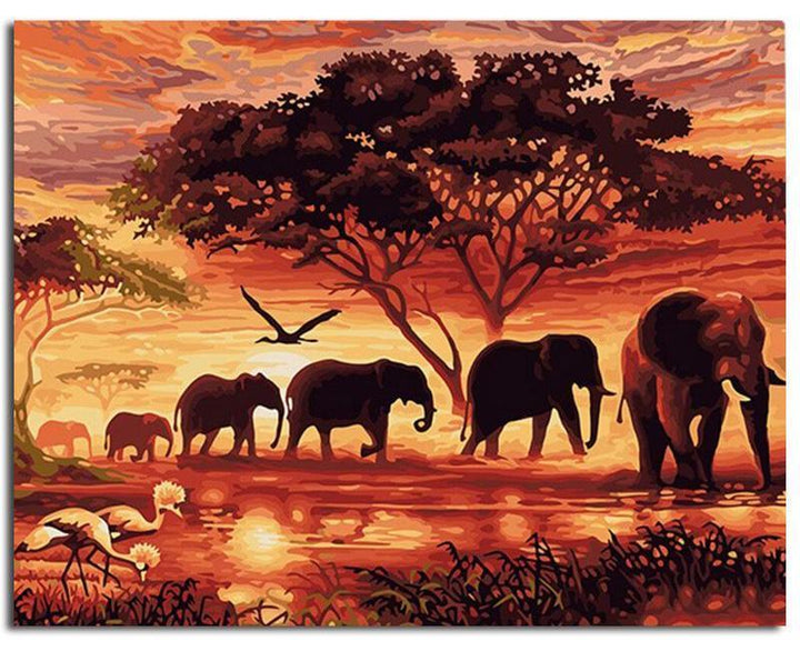 En Elefant Parade - Van-Go Mal-For-Nummer Sett | Luvikno