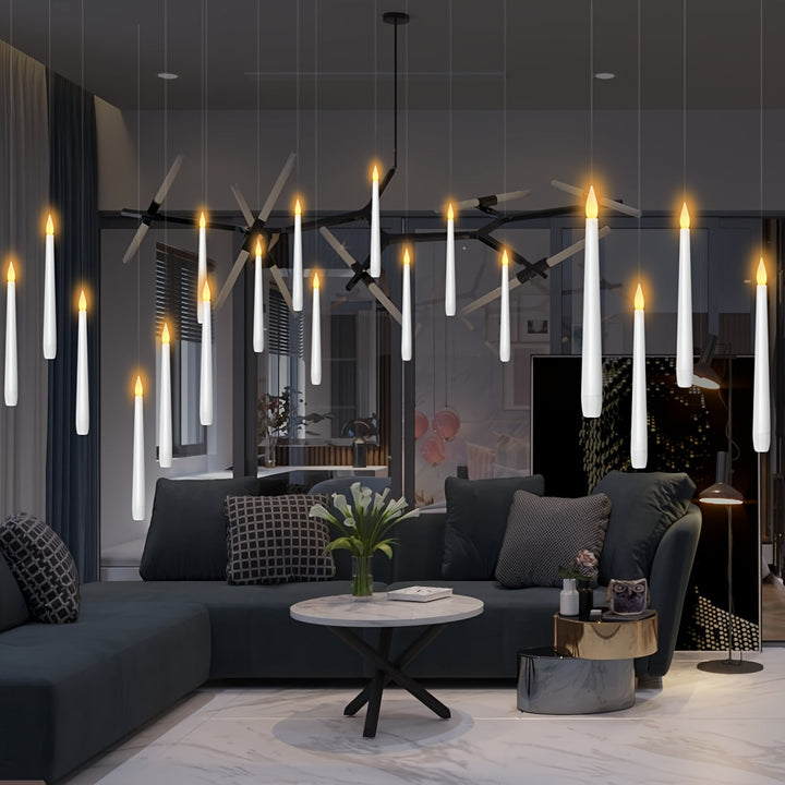 LED Lykter Hengende Flammende Uten Flamme Sett Luvikno