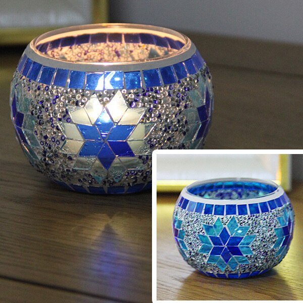 Europeisk mosaikk lysholder vegg lysestake ornament matching t-ljus | Luvikno