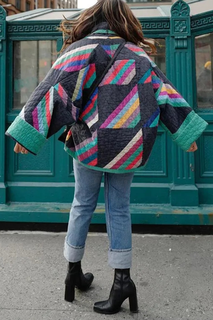 Luvik | Painettu Patchwork Puuvillakangasta Takki