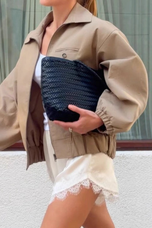 Luvik | Up Cropped Khaki Takki