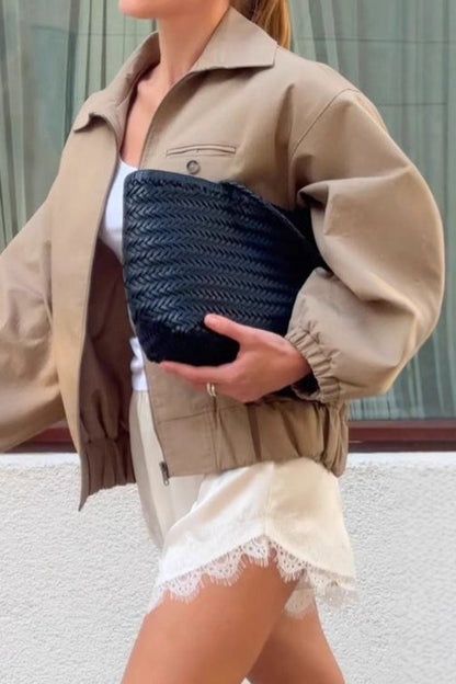 Luvik | Up Cropped Khaki Takki