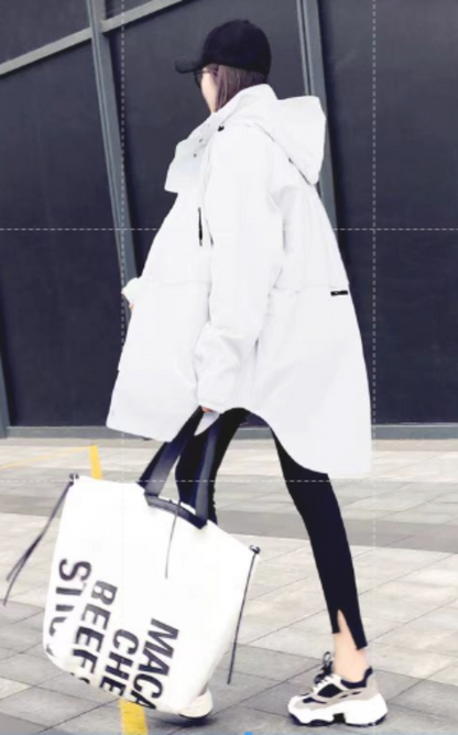 Luvik | untuvatakki oranssi suuria kokoja naisille parka huppu vetoketju tyylikkäät takit