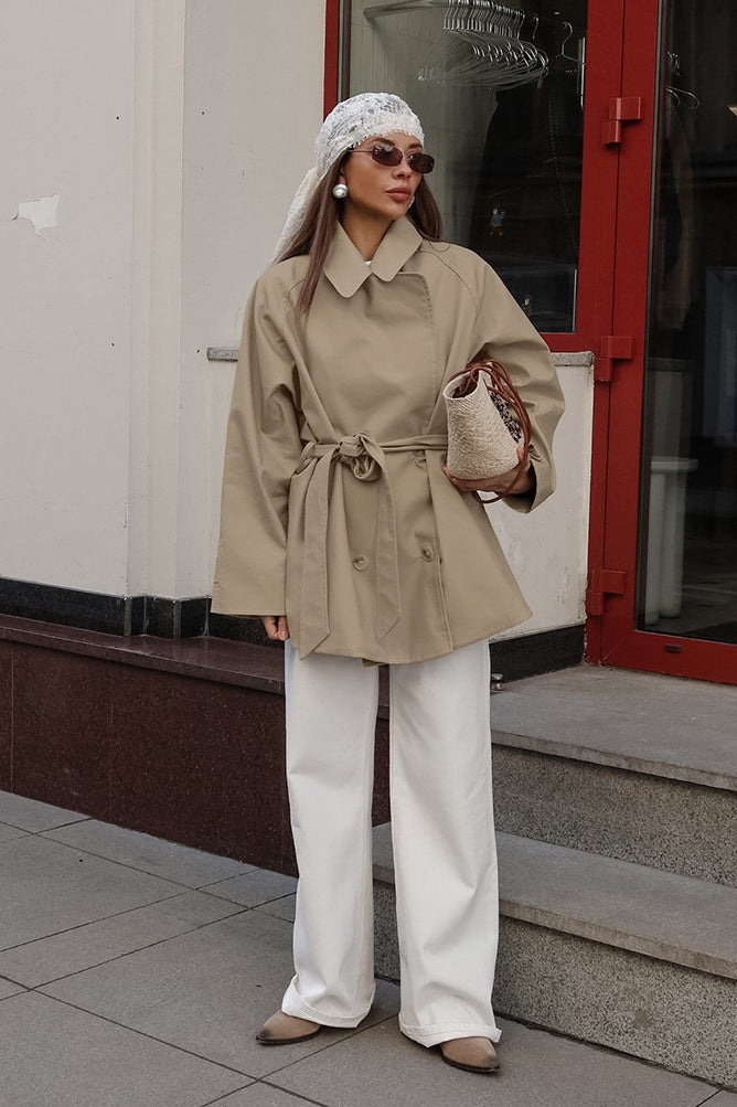 Luvik | Tyylikäs Khaki Trench Coat