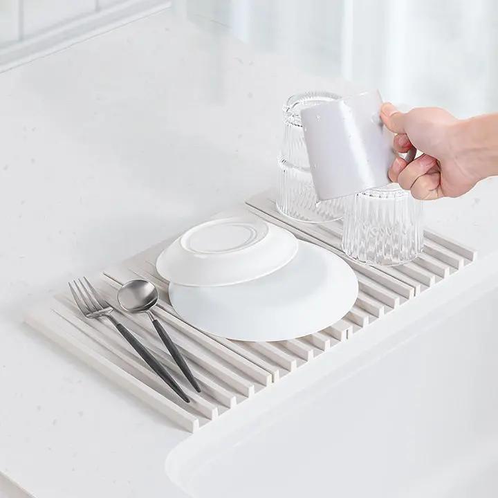 WaterDrain – Sammenleggbar Silikonmatte for Tørring og Beskyttelse av Arbeidsoverflater Luvikno