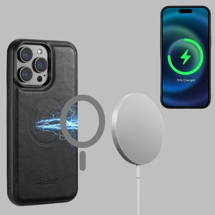 LuxCase Lær Mobildeksel med Kortholder og Stander – Kompatibel med iPhone | Luvikno