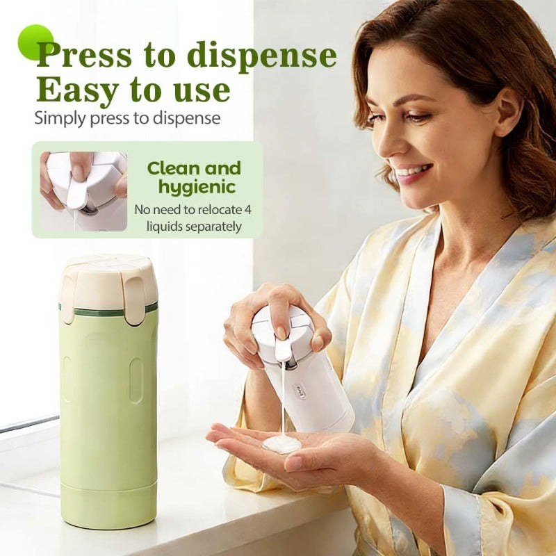 4-i-1 Reise Toalettartikler Dispenser Luvikno