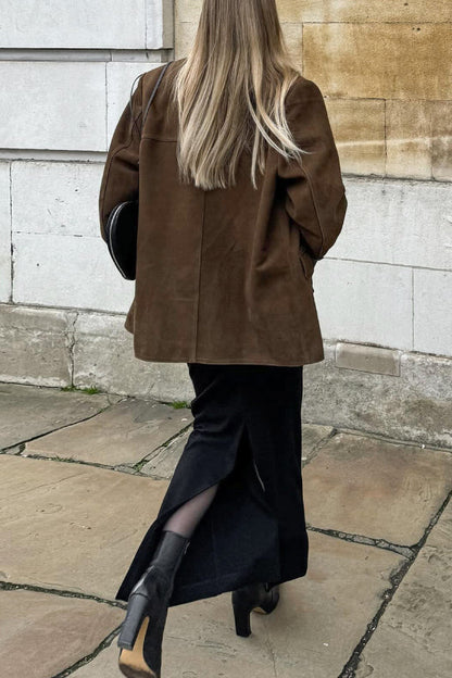 Luvik | Vintage Ilman Kaulusta Keinonahkatakki