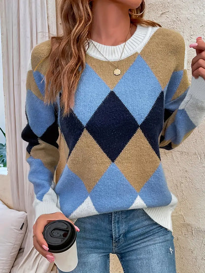 Luvik | Kuvioitu pyöreäkaula-aukollinen neule ajattomaan eleganssiin