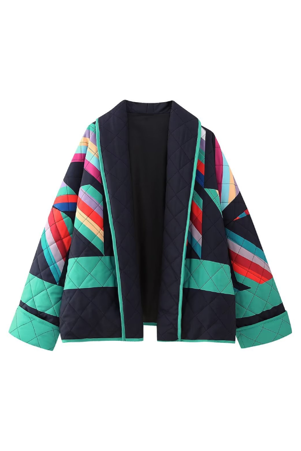 Luvik | Trykt Patchwork Bomullsstoff Jakke